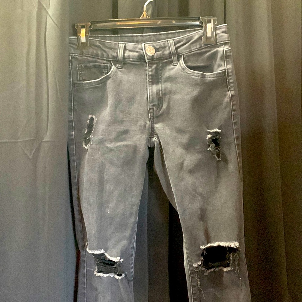 Distressed Black Jeans